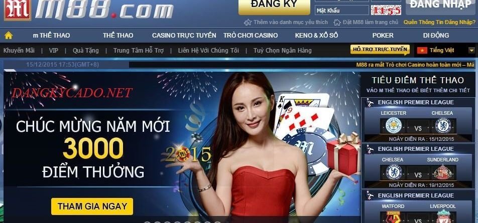 Cá cược live casino tại M88